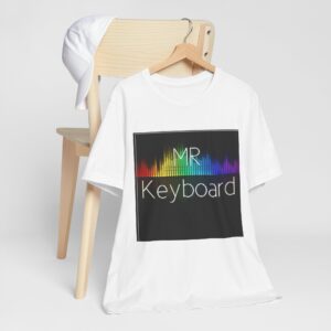 Keyboard T‑Shirt – 'MR Keyboard' Neon Soundwave Music Tee
