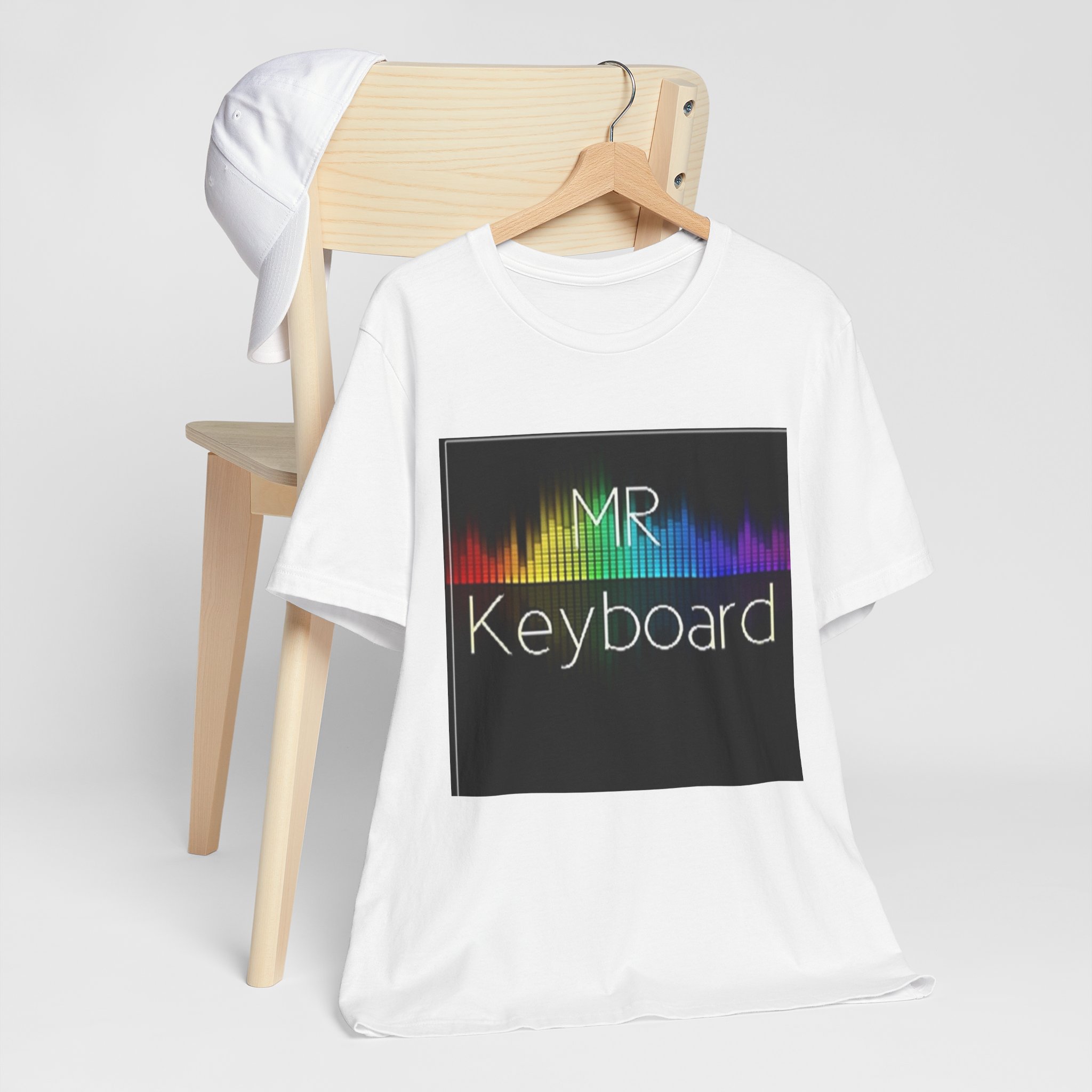 Keyboard T‑Shirt – ‘MR Keyboard’ Neon Soundwave Music Tee